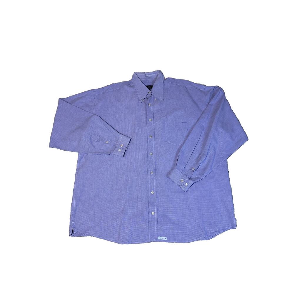 Ted Baker Long Sleeve Button Down Dress Shirt Size Five Purple Check